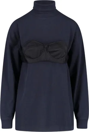 Vaquera Black High Neck Structured Top
