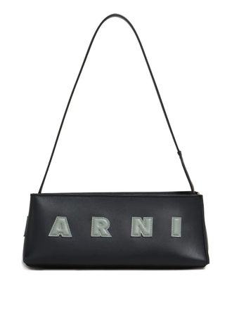 Marni logo-appliqué shoulder bag - women - Calf Leather - One Size - Black