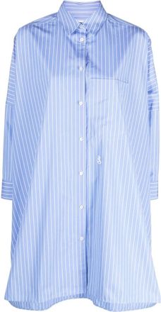 Jil Sander Gestreepte katoen poplin overhemd - Dames - Shirt Kleedjes - Blauw - XS - Katoen - Kleedjes
