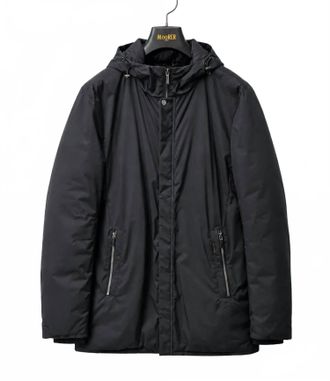 Moorer Mens Down Filled Trenchcoat In Acqua Flaviano Navy