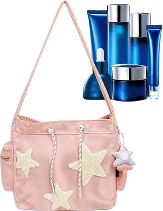 Generic Star Shoulder Bag, Messenger Hobo Tote, 16.14 Inches Large Capacity Purse with Durable Material, Star Pattern Shoulder Bag with Multiple Compartments 