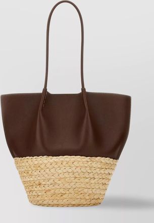 Tod's medium leather and raffia tote bag