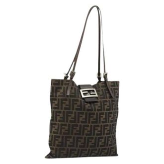 Fendi Pre-owned Tote Bags, female, Brown, Size: ONE SIZE Pre-owned Vintage Zucca Tote