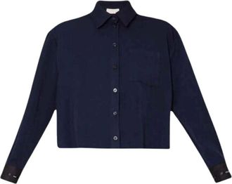 Liu Jo Cropped Denim Blouse - Dames - Overhemden - Blauw - XS - Denim - Overhemden