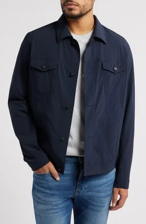 BOSS Carper Stretch Nylon Snap-Up Jacket in Dark Blue at Nordstrom Rack, Size 42 - R