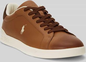 Polo Ralph Lauren Low Top Sneaker aus echtem Leder in Mittelbraun, Gr&ouml;&szlig;e 40