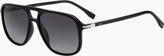 HUGO BOSS Mens Aviator Double Bridge Full Rim Sunglasses - Black - Size: ONE size