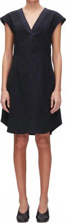 3.1 Phillip Lim Broderie Anglaise Patchwork Sleeveless Mini Dress In Midnight