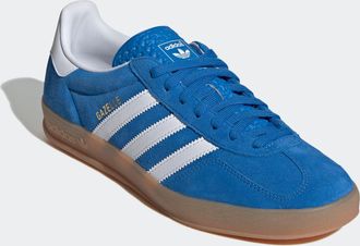 adidas Sneaker ADIDAS ORIGINALS GAZELLE INDOOR, Herren, Gr. 39, blau (blaubird, ftwwht, gum2), Leder, Synthetik, Schuhe Sneaker