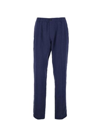 Emporio Armani Blue Cotton tailored trousers