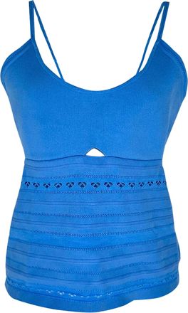 Victoria Beckham Cami Cutout Tank Top in Blue Viscose