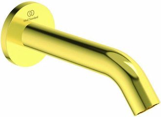 Ideal Ca&ntilde;o De Pared Joy Saliente 160mm Oro Cepillado Con Roseta Redonda Standard