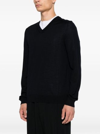 Paul Smith Wool V-Neck Sweater - Black