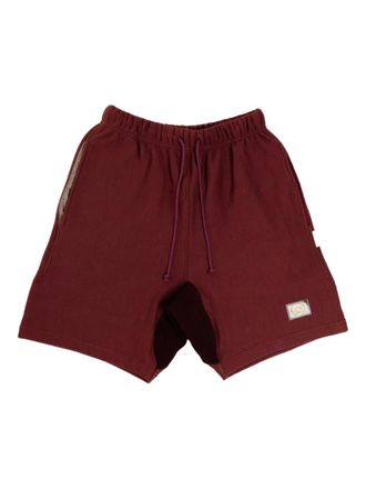 Advisory Board Crystals back patch pocket track shorts - Red