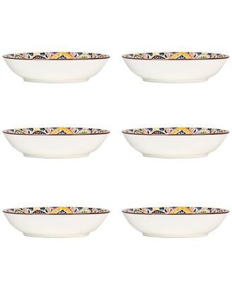 10 Strawberry Street Set Of 6 Fiesta Bloom Dinner Bowls