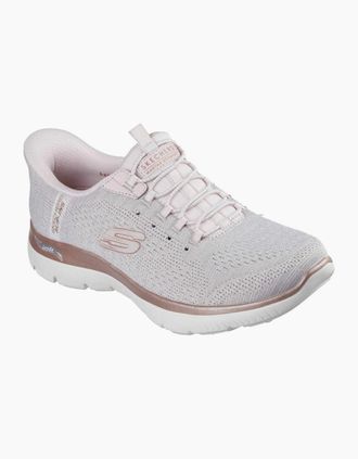 Skechers Womens Arch Fit Summits Soft Shimmer Womens Trainers - Light Pink Textile - Size: 6