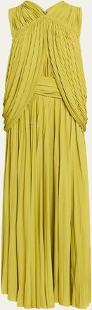 Proenza Schouler Bari Draped Gabardine Sleeveless Gown