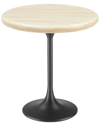 ModWay Lippa 20In Round Artificial Travertine Side