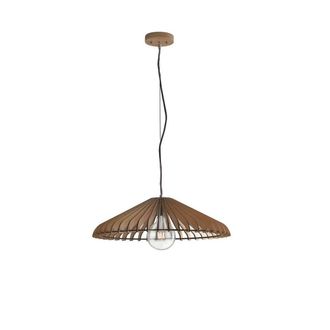 Netlighting CALDER Wire Frame Pendant Ceiling Light Wood 30x10.5cm in Brown | Size: 30x10.5 cm