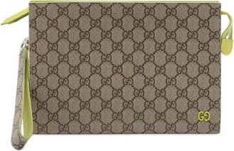 Gucci Pouch piccola in tela GG Supreme bicolore 2016-2025 - Verde