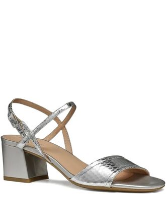 Geox 50mm Eraklia snakeskin-effect block-heel pumps - women - Leather/Rubber/Leather - 40 - Grey