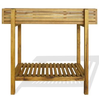 Berkfield Home Raised Garden Raised Bed Solid Acacia Wood & Zinc in Brown