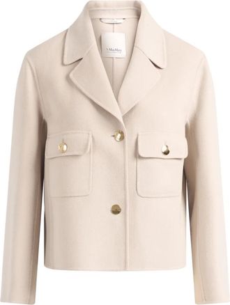Max Mara Smmsorriso Korte Jas - Dames - Blazers - Beige - M - Wol - Jassen