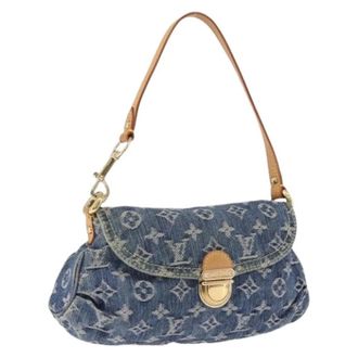 Louis Vuitton Pre-owned Monogram Denim Schoudertas - Dames - Pre-owned - Blauw - Maat: ONE Size Denim