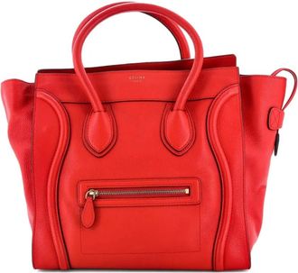 Celine Luggage Bag Grainy Leather Mini tote bag - Rood