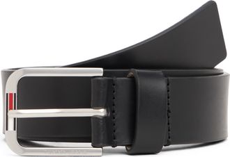 Tommy Jeans Lederg&uuml;rtel TOMMY JEANS TJM AUSTIN 3,5 cm breit, Herren, Gr. 100, schwarz, Rindsleder, G&uuml;rtel Lederg&uuml;rtel, 3,5 cm, glattes Finish, quadratische Schnal