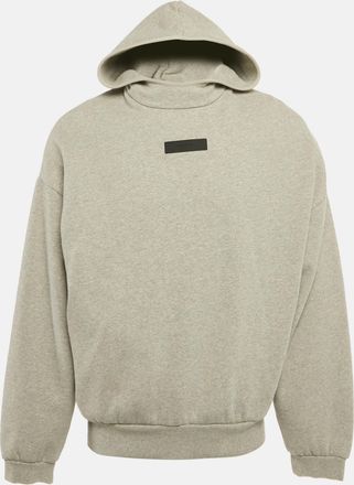 Fear of God Essentials Fear Of God Grey Logo Patch Cotton Hoodie