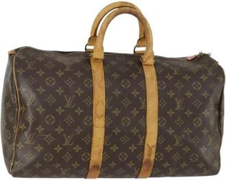 Louis Vuitton Pre-owned Weekend Bags, female, Brown, Size: ONE SIZE Pre-owned Canvas Weekend Bag