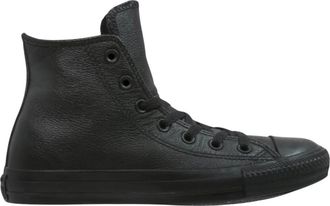 Converse Schoenen, Heren, Zwart, 36 1/2 EU, Leren Hi-Top Sneakers Rubberen Zool