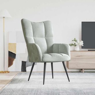 vidaXL Sill&oacute;n De Relax De Terciopelo Gris Claro Vidaxl
