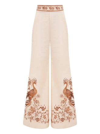 Zimmermann embroidered trousers - Neutrals