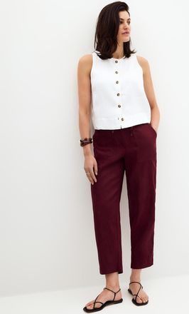 Contemporaine Womens XL pockets pure linen pant Fit: Slim leg, high rise