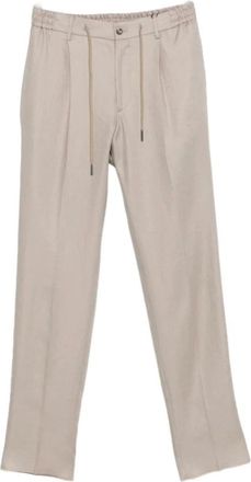 Tagliatore Broeken, Heren, Grijs, L, Linnen, Newman Broek