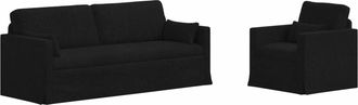 vidaXL Juego De Sof&aacute; 2 Uds. Negro Tela Vidaxl