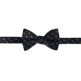 Trafalgar Store Carnival Diamond Multi-Colored Novelty Silk Bow Tie in Green, Yellow, And Purple at Nordstrom