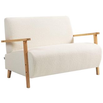 HOMCOM Sof&aacute; dos plazas 118x76x78 cm crema