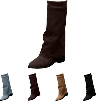 Generic Suede Knee High Boots Womens Womens Western Boots Mid Calf Low Block Pointed Toe Boot Tall Block-Heeled Boot Mid Heel Riding Booties Fashion Fall Long