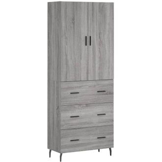 vidaXL Highboard Grey Sonoma 69.5x34x180 cm Engineered Wood Vidaxl