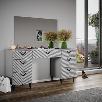 Vicco Tocador Anett, Gris, 150 Cm Con 7 Cajones Vicco