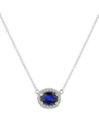 Diana M. Jewels Fine Jewelry 14K 1.15 Ct. Tw. Diamond & Sapphire Pendant Necklace