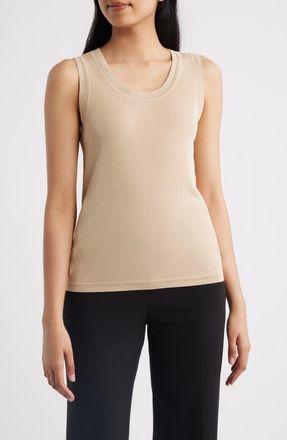 Anne Klein Scoop Neck Tank in Safari at Nordstrom, Size X-Small