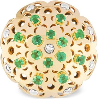 Officina Bernardi 18kt yellow gold large Damasco emerald ring - women - 18kt Yellow Gold/Emerald - 8