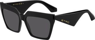 Etro Zwart/Grijs Zonnebril Model 0001/S - Dames - Zonnebrillen - Zwart - 58 MM - Accessoires