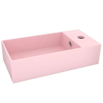 Berkfield Home Bathroom Sink with Overflow Ceramic Matt Pink