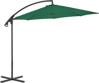 vidaXL Sombrilla De Jard&iacute;n Voladiza Con Palo De Acero Verde 300 Cm Vidaxl