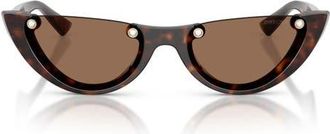 Jimmy Choo London 53mm Semi Rimless Oval Sunglasses in Havana /Dark Brown at Nordstrom